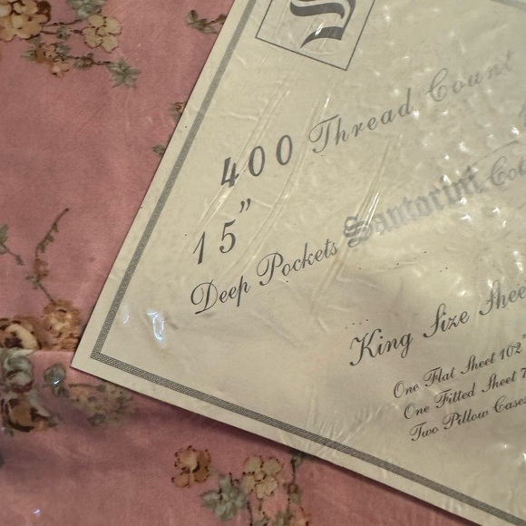 Pink 400 Thread Count King Size Sheet Set (NEW) - Picture 3 of 9